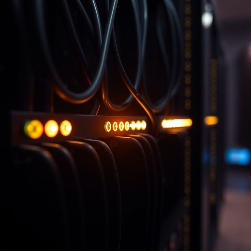 Detail serverovej infraštruktúry so stavovými LED indikátormi