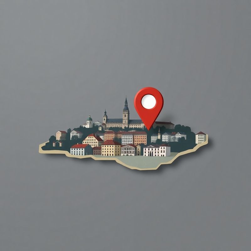 Štylizovaná mapa s pinom nad mestom Trenčín